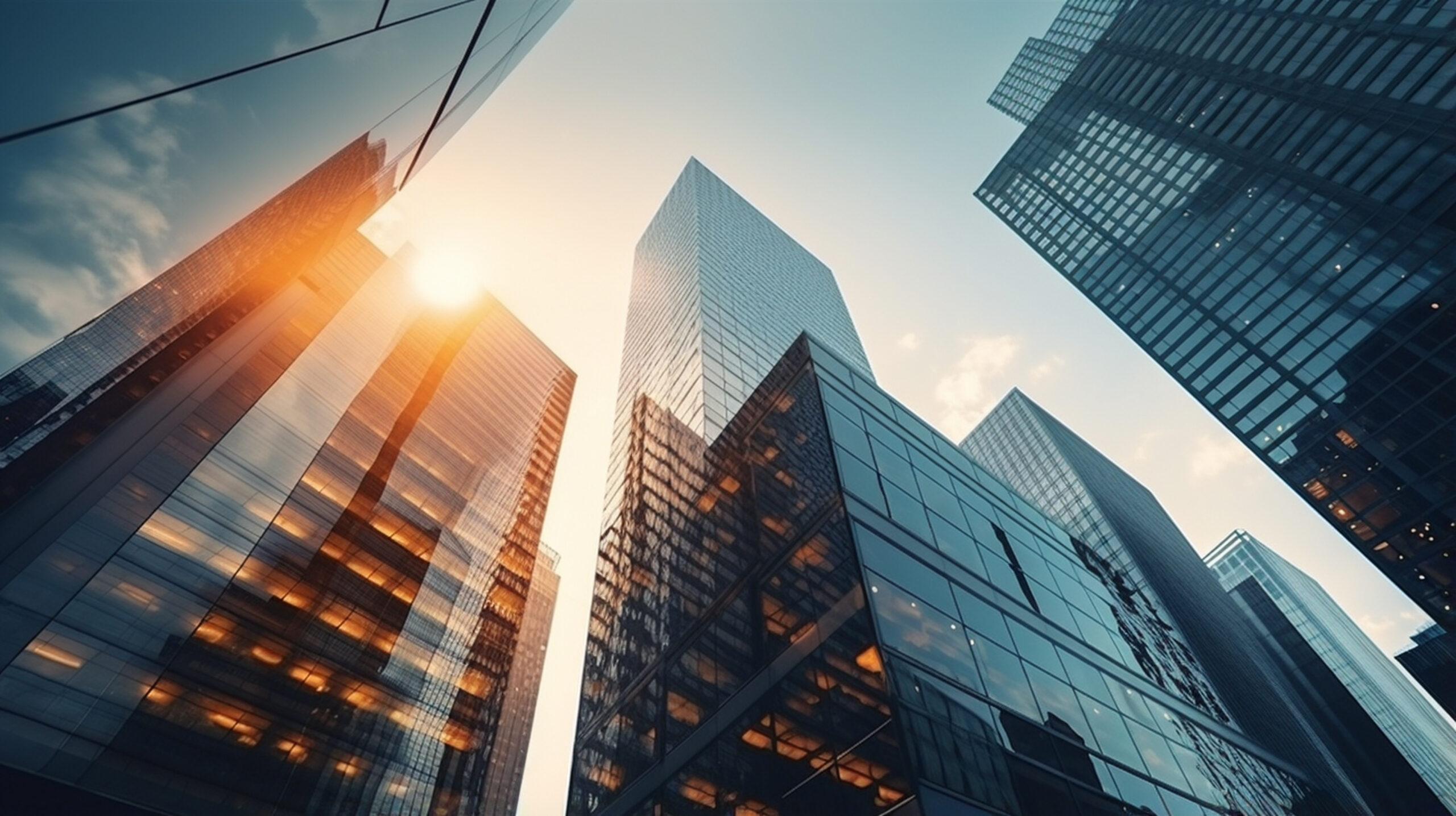 Modern Office Building Real Estate From Ground Point of View Looking Up