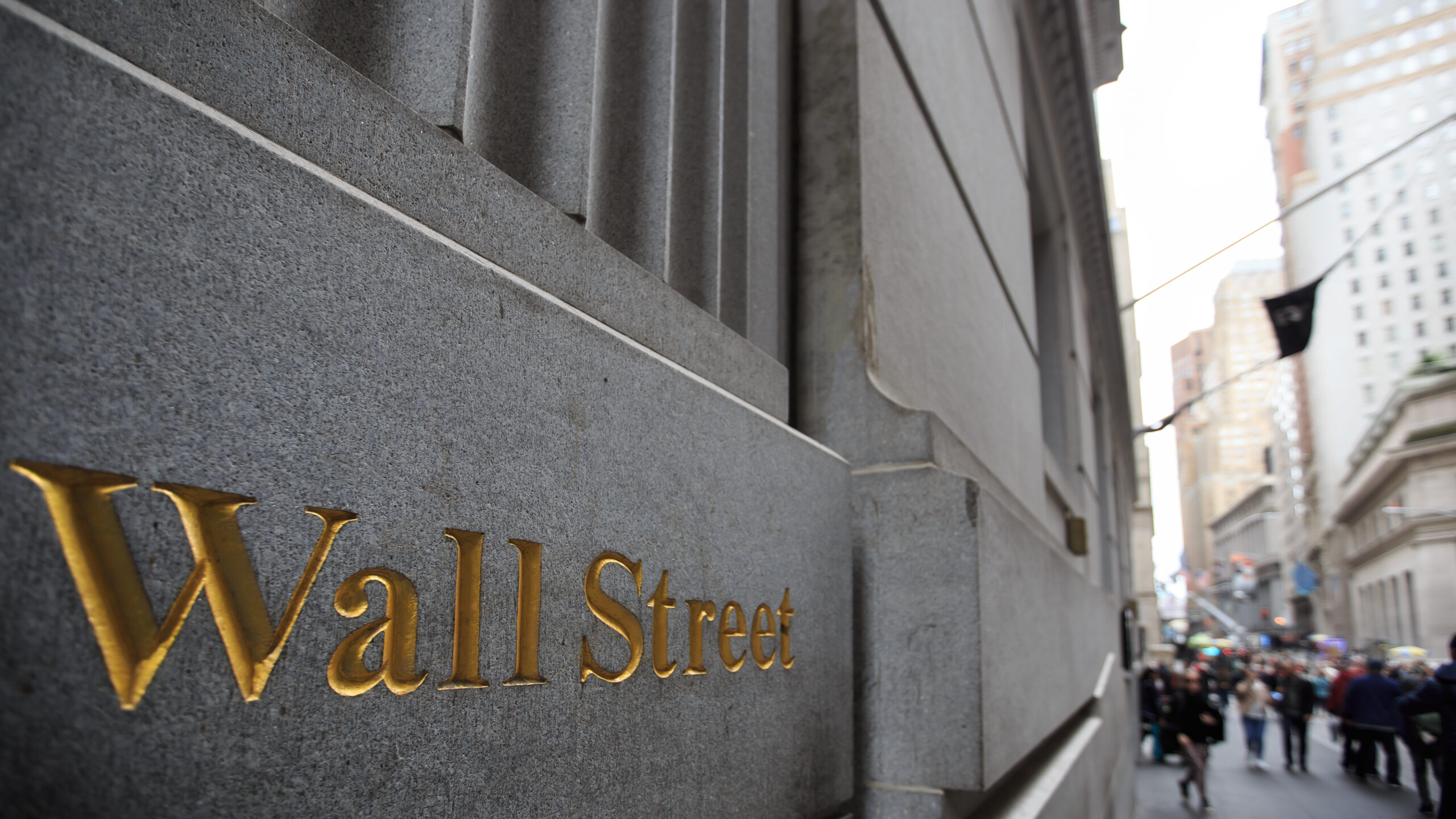 Wall Street Golden Lettering on Financial Building